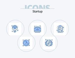 Startup Blue Icon Pack 5 Icon-Design. Weg. Tasche. Stern. vollständig. Geschäft vektor