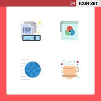 4 flaches Icon-Pack der Benutzeroberfläche mit modernen Zeichen und Symbolen der Codierung, Lieferung, Tastatur, Poster, Versanddienste, editierbare Vektordesign-Elemente vektor