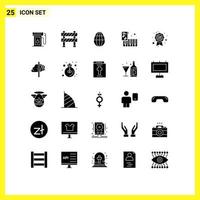 uppsättning av 25 modern ui ikoner symboler tecken för kvalitet bäst kvalitet under konstruktion musik dragspel redigerbar vektor design element
