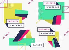 Abstrakt Geometrisk Memphis Banner Bakgrund Vector Flat