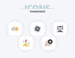 Investment Flat Icon Pack 5 Icon Design. . Entscheidung. Investitionszeit. Geschäft. Investition vektor