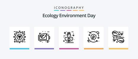 Ecology Line 5 Icon Pack inklusive Öko. E-Commerce. Schild. Öko. Natur. kreatives Symboldesign vektor