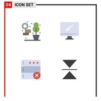 4 flaches Icon-Konzept für mobile Websites und Apps nach Hause löschen Computer imac Flip editierbare Vektordesign-Elemente vektor