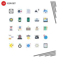 25 flache Farbpakete für die Benutzeroberfläche mit modernen Zeichen und Symbolen für Geschäftsentspannung, Codierung, Kosmetik, Badezimmer, editierbare Vektordesign-Elemente vektor