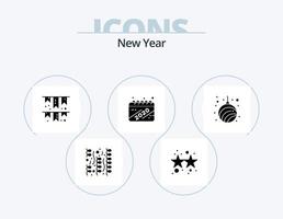 Neujahrs-Glyphen-Icon-Pack 5 Icon-Design. Girlande. Feier. zelebrieren. Jahr. Kalender vektor