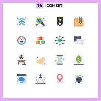 16 universelle flache Farbzeichen Symbole für Download-Inhalte Raumarchiv Rang editierbares Paket kreativer Vektordesign-Elemente vektor
