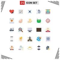 Stock Vector Icon Pack mit 25 Linienzeichen und Symbolen für Filmkinokamera eid Mode editierbare Vektordesignelemente