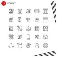 25 kreative Symbole, moderne Zeichen und Symbole von Chat-Medien, gefälschter Verstärker, bearbeitbare Vektordesign-Elemente vektor