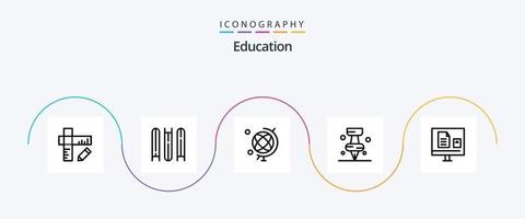 Education Line 5 Icon Pack inklusive Bildung. Ausbildung. Pi. Ausbildung vektor