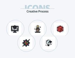 kreative Prozesslinie gefüllt Icon Pack 5 Icon Design. . Verfahren. Verfahren. kreativ. Verfahren vektor