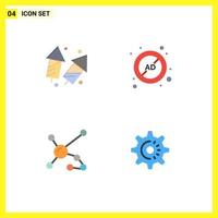 4 flaches Icon-Konzept für mobile Websites und Apps feiern bearbeitbare Vektordesign-Elemente von Block Diwali Ad Atom vektor
