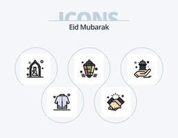 Eid Mubarak Linie gefüllt Icon Pack 5 Icon Design. Einkaufen. Shirt. eid. Jacke. Hilfe vektor