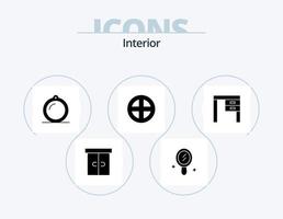 interiör glyf ikon packa 5 ikon design. möbel. dekor. interiör. fönster. hushåll vektor