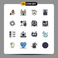 Stock Vector Icon Pack mit 16 Zeilen Zeichen und Symbolen für Effizienz E-Commerce-Team Laptop Natur editierbare kreative Vektordesign-Elemente