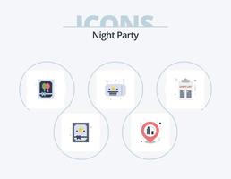 natt fest platt ikon packa 5 ikon design. fest. firande. ballong. fest. firande vektor