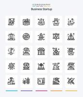 Creative Business Startup 25 Gliederungs-Icon-Pack wie Gewinner. Auszeichnung. Grafik . . Flagge vektor