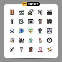 25 kreative Symbole moderne Zeichen und Symbole von Schlüsseln Bankkontakt Saldo Buchhaltung editierbare Vektordesign-Elemente vektor