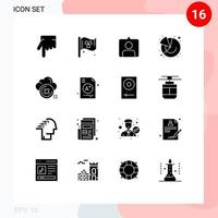 16 universell fast glyfer uppsättning för webb och mobil tillämpningar korsa stänga uppsättningar radera marknadsföring redigerbar vektor design element