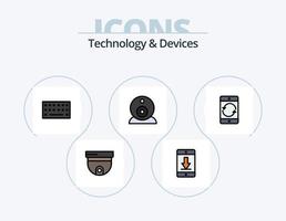 Gerätezeile gefüllt Icon Pack 5 Icon Design. . . Playstation. Handy, Mobiltelefon. Geräte vektor