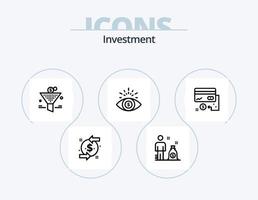 investering linje ikon packa 5 ikon design. beslut. balans. kort. börja. finansiera vektor