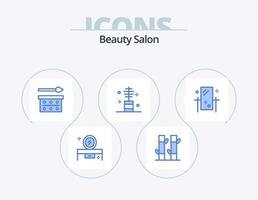 Schönheitssalon blau Icon Pack 5 Icon Design. bilden. Kosmetik. Yoga. Schönheit. Lidschatten vektor