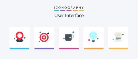 användare gränssnitt platt 5 ikon packa Inklusive . mottagande. te. kontanter mottagande. tips. kreativ ikoner design vektor