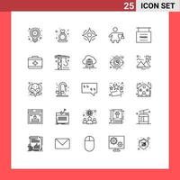 uppsättning av 25 modern ui ikoner symboler tecken för Avsluta kvinna ringa handla sätt redigerbar vektor design element