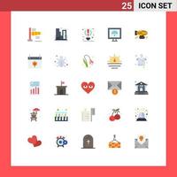 Stock Vector Icon Pack mit 25 Zeilenzeichen und Symbolen für Air Smart Bulb Internet Pause editierbare Vektordesign-Elemente