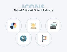 nackte Politik und Fintech-Industrie flaches Icon Pack 5 Icon Design. Berater. Robo Advisor. Markt. Finanzen. Analytik vektor