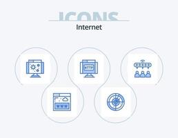 internet blå ikon packa 5 ikon design. nätverk. länk. biologi. internet. domän vektor