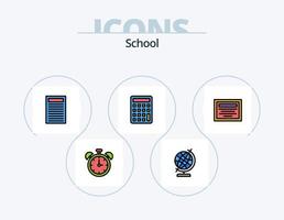 skola linje fylld ikon packa 5 ikon design. . pennvässare. skola vektor