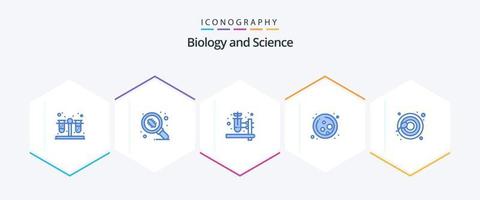 biologi 25 blå ikon packa Inklusive . fortplantning. ört- testa. celler. vetenskap vektor