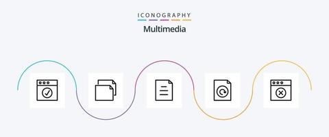 Multimedia Line 5 Icon Pack inklusive . Text. Mac. App vektor