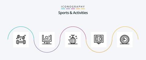 Sport und Aktivitäten Linie 5 Icon Pack inklusive Punktevergabe. Wettbewerb. Ziel. Sport. klein vektor