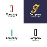 Buchstabe i großes Logo-Pack-Design kreatives modernes Logo-Design für Ihr Unternehmen vektor