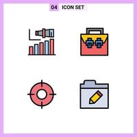 universell ikon symboler grupp av 4 modern fylld linje platt färger av företag toolkit termin låda grundläggande redigerbar vektor design element