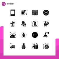 16 kreativ ikoner modern tecken och symboler av riktning eco Beräkna värld global redigerbar vektor design element