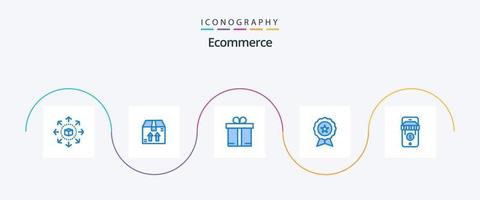 E-Commerce Blue 5 Icon Pack inklusive Shop. E-Commerce. E-Commerce. Vertrauenswürdige. Finanzen vektor
