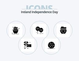 irland oberoende dag glyf ikon packa 5 ikon design. pott. firande. guld. födelsedag och fest. ballonger vektor