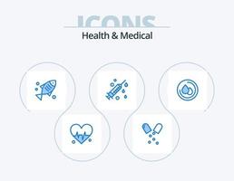 Gesundheit und Medizin blau Icon Pack 5 Icon Design. . sinken. Fisch. medizinisch. medizinisch vektor