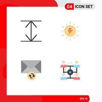 Packung mit 4 kreativen flachen Symbolen von Pfeilen Geschäft Solarpost Menschen editierbare Vektordesign-Elemente vektor