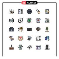 uppsättning av 25 modern ui ikoner symboler tecken för socil befordran promotoin horisontell slägga gest hand redigerbar vektor design element