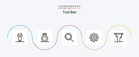 Tools Line 5 Icon Pack inklusive . Trichter. vektor