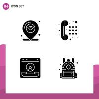 Stock Vector Icon Pack mit Linienzeichen und Symbolen für die Standortanruf-Iot-Telefonkommunikation editierbare Vektordesign-Elemente