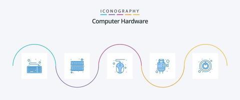 dator hårdvara blå 5 ikon packa Inklusive . stänga av. dator. kraft. förlängning vektor