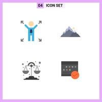 4 kreativ ikoner modern tecken och symboler av företag libra berg natur schema redigerbar vektor design element