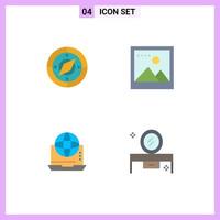 uppsättning av 4 modern ui ikoner symboler tecken för navigering kommunikation plats Foto nätverk redigerbar vektor design element