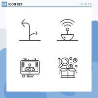 satz von 4 modernen ui symbolen symbole zeichen für pfeile diagramm verkehrswissenschaft seo editierbare vektordesignelemente vektor