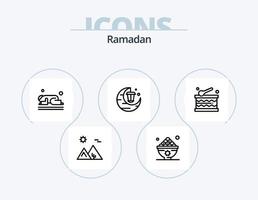 ramadan linje ikon packa 5 ikon design. datum. ny måne. kareem. måne. hjälp vektor