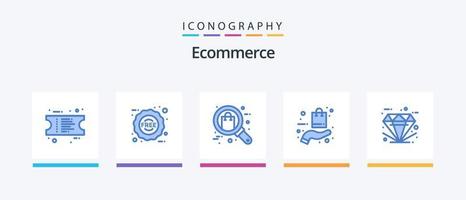 E-Commerce Blue 5 Icon Pack inklusive Best. online. Geschenk. Hand. Tasche. kreatives Symboldesign vektor